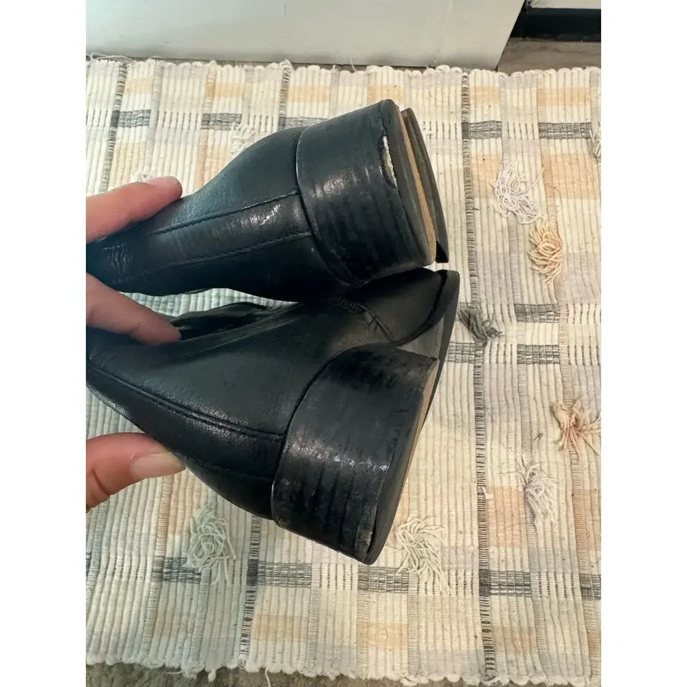 Tory Burch Kiernan Leather Knee High Black Riding Boots Gold Tory Logo